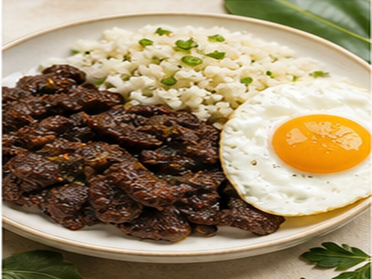 Beef tapa with cauliflower rice Filipino keto meal