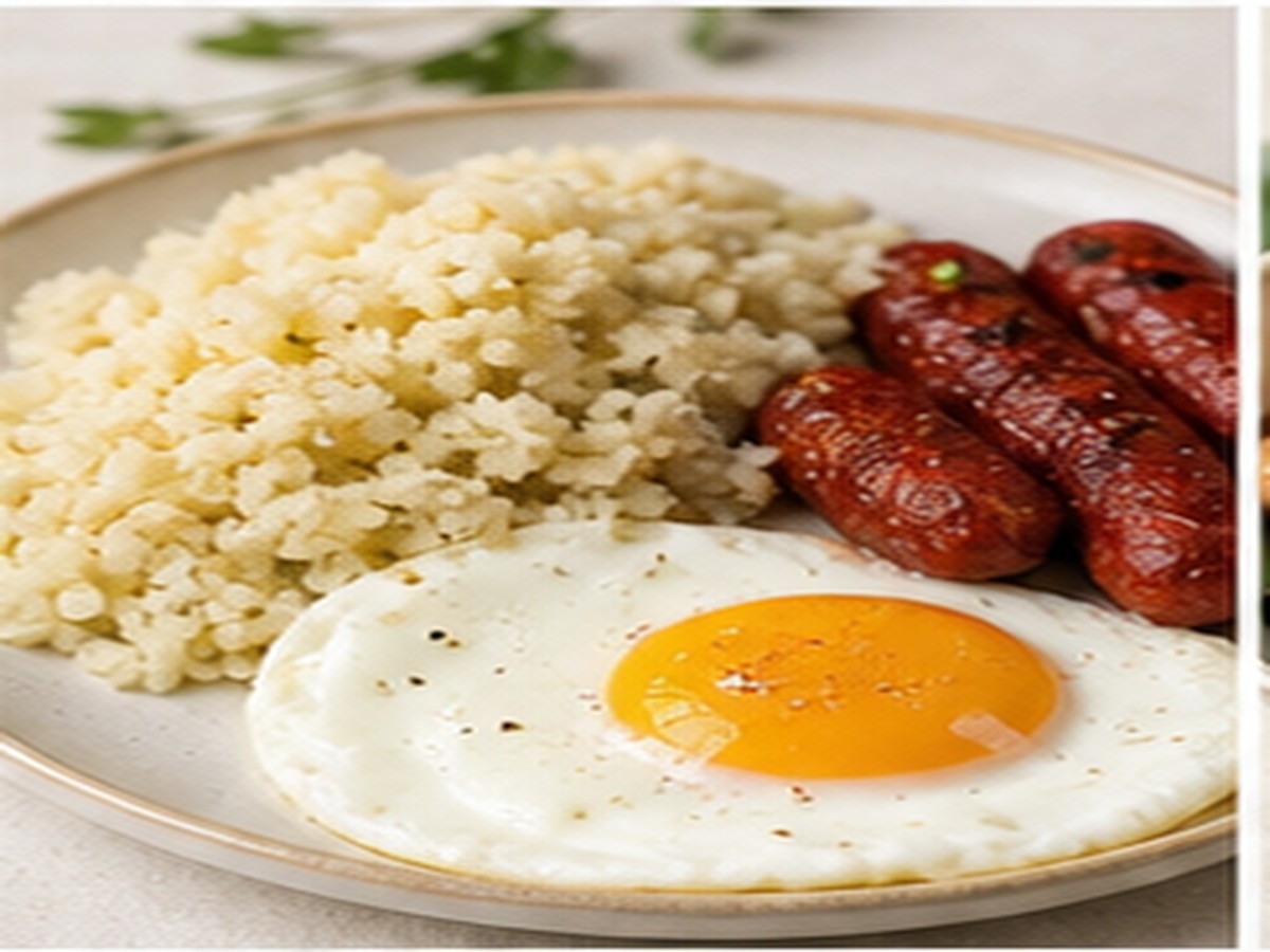 Cauliflower rice silog keto breakfast