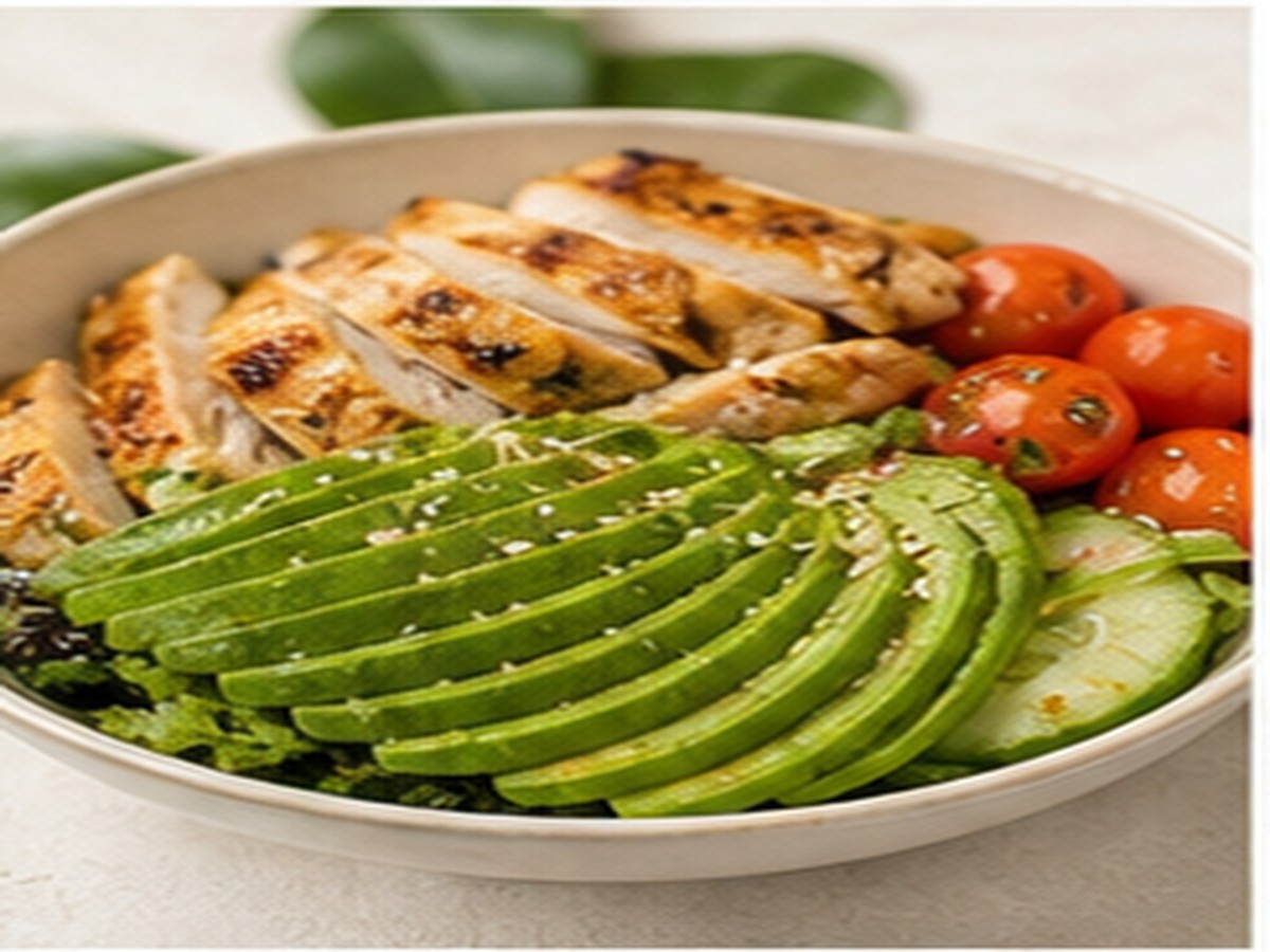 Chicken avocado bowl keto meal