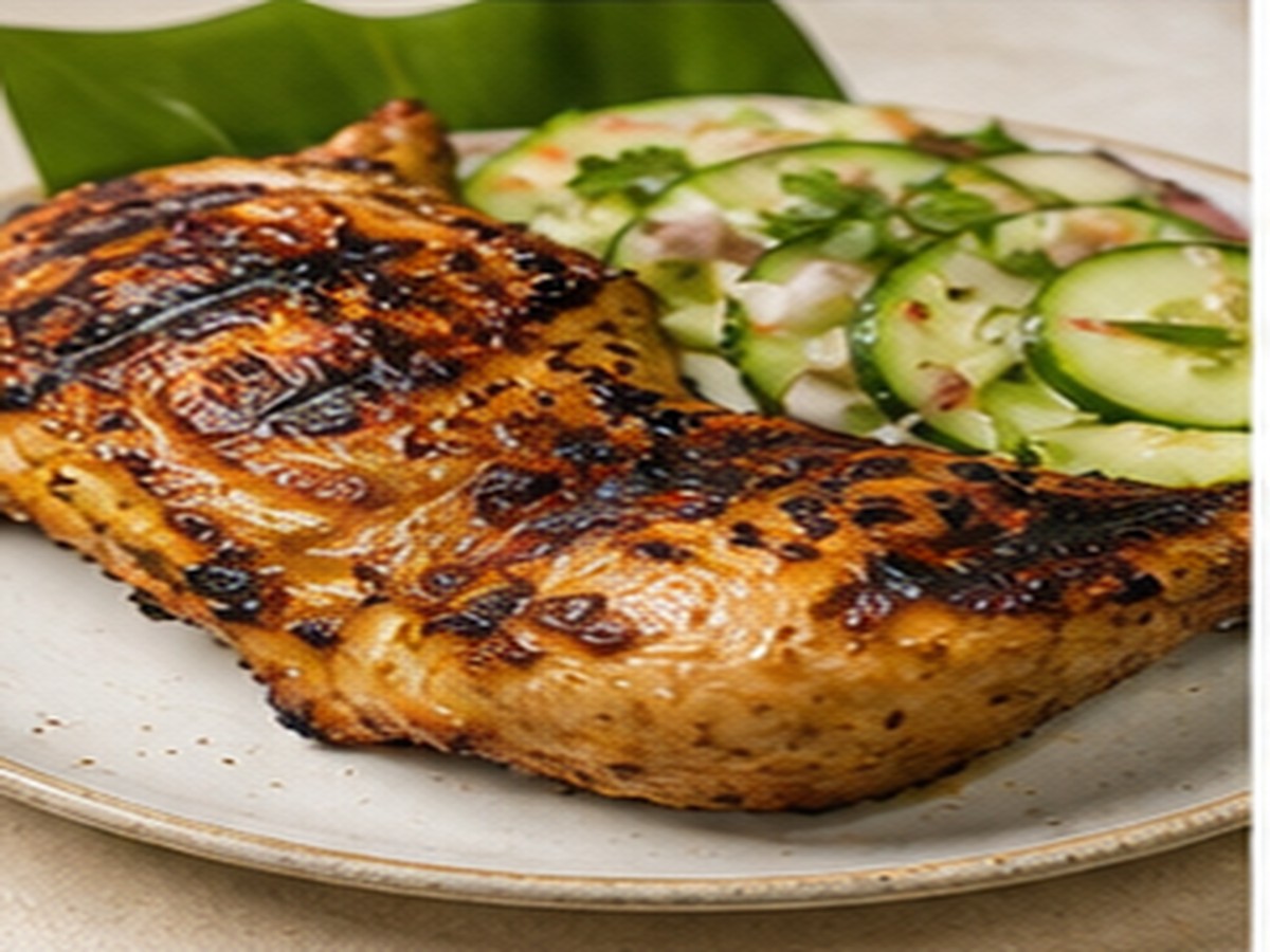 Chicken inasal with cucumber salad
