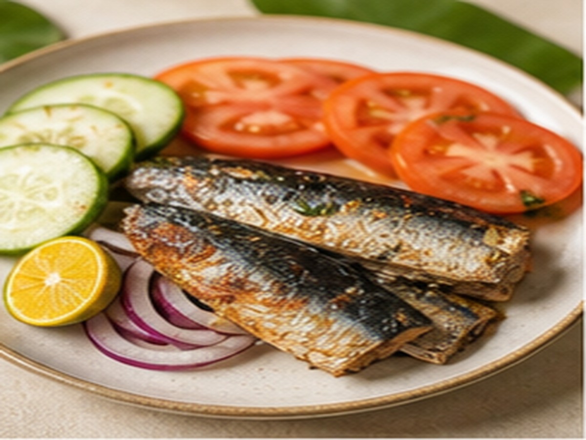 Sardines with cucumber salad