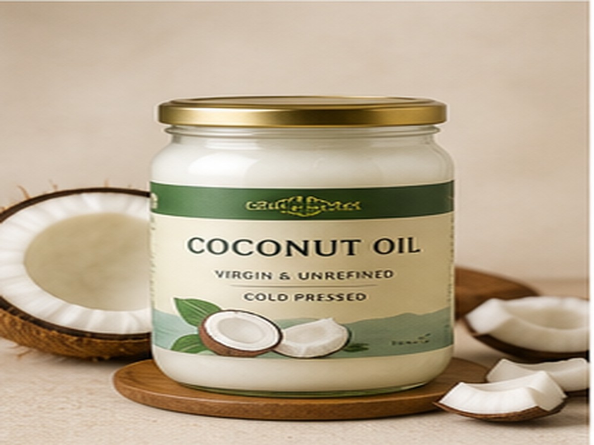 Coconut oil jar for Filipino keto cooking